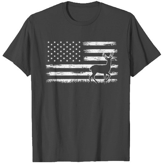 American Flag, Deer Hunting, Buck Antler, Flag T Shirts