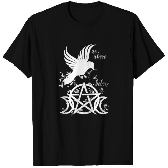As Above So Below Pentacle Triple Moon Pentagram W T Shirts