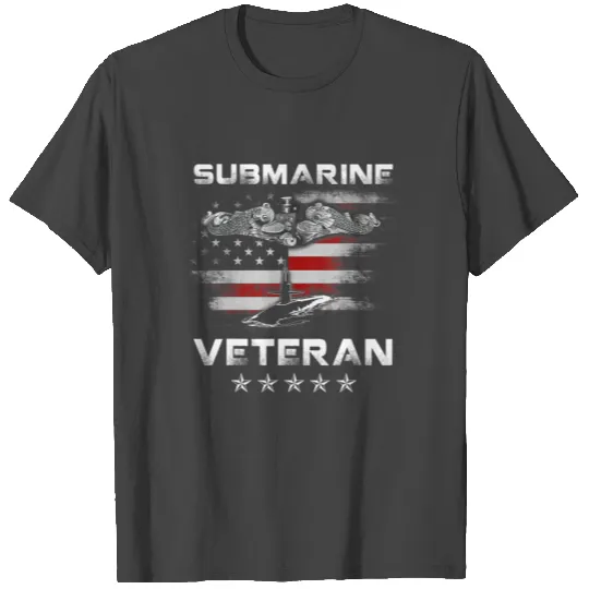 Vintage Submarine Veteran American Flag T Shirts