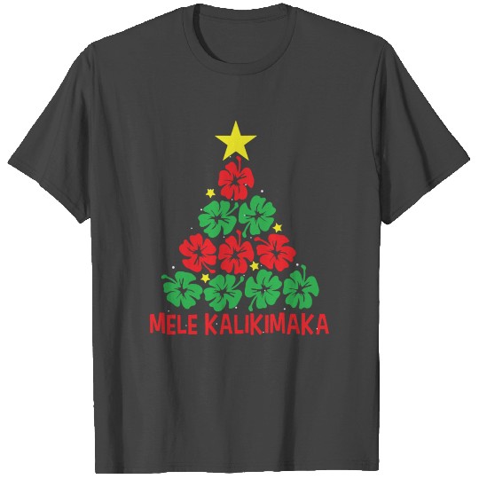 Mele Kalikimaka Christmas Hawaiian Santa T Shirts