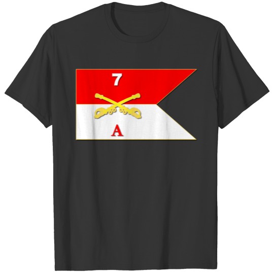 Army A Co Guidon 7th Cavalry T-shirt