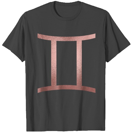 Rose Gold Gemini Twins Symbol Zodiac Star Sign T Shirts