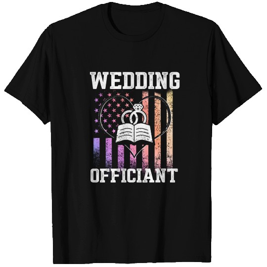 Wedding Officiant Star Flag Internet Ordained T Shirts
