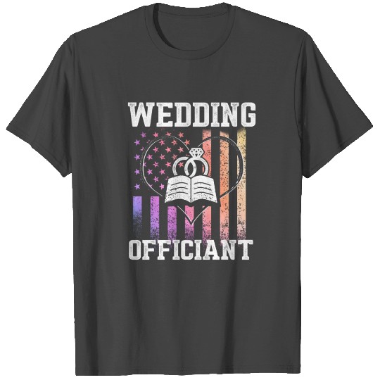 Wedding Officiant Star Flag Internet Ordained T Shirts