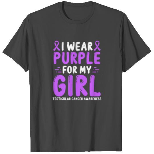 Testicular Cancer Awareness Girl Purple Ribbon T Shirts