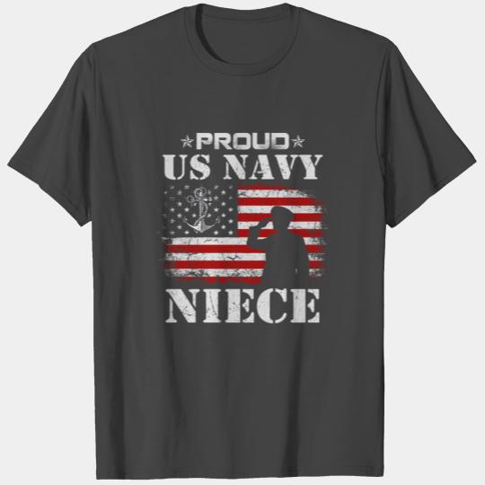 US Navy Proud Niece American Flag Veterans Day T Shirts