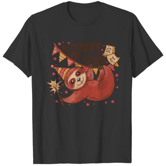 Happy New Year Sloth T-shirt