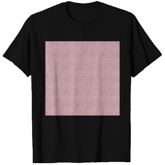 Rose Gold Honeycomb Pattern T Shirts