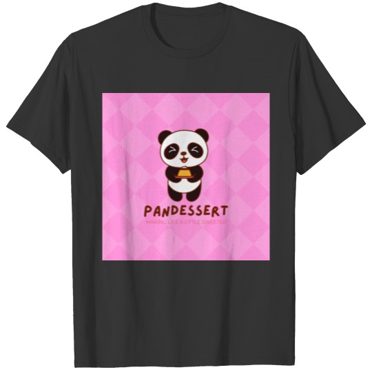 Cute Animal Dessert Panda Design T-shirt