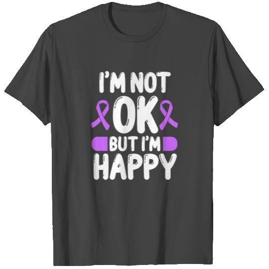 Testicular Cancer Awareness not okay Purple Ribbon T Shirts