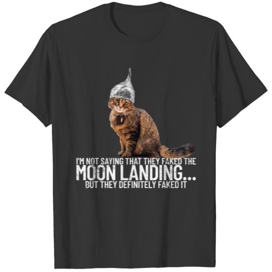 Conspiracy Cat Moon Landing Conspiracy Theory T Shirts