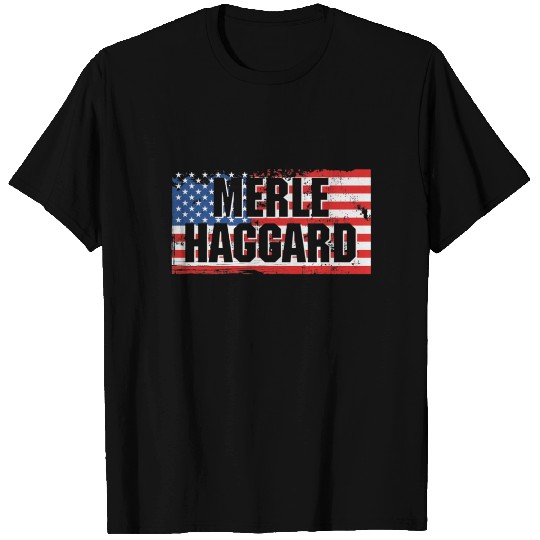 Vintage Graphic Merle Haggard On Flag T Shirts