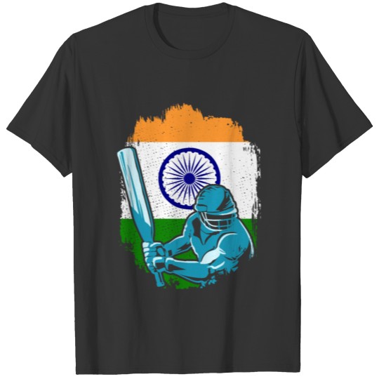 India Cricket Player Indian Flag Cricket Fan T-shirt