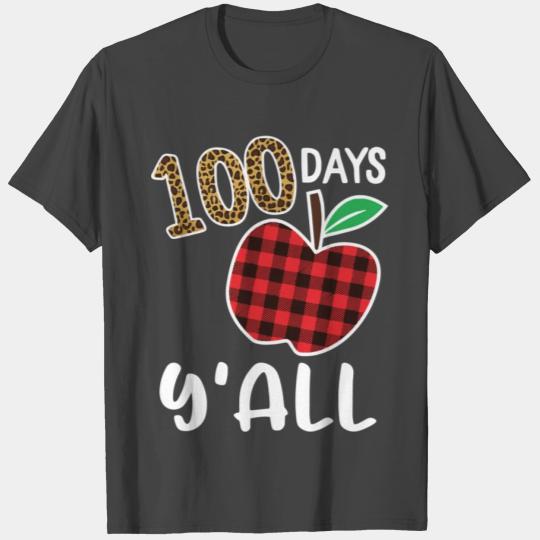 100 Days Yall Funny 100th Day Of School Leopard T Shirts