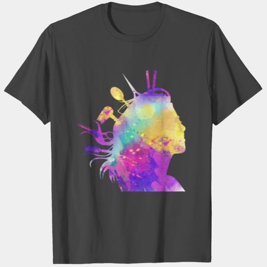 Colorful Hairstyle Women Hair Stylist Hairdresser T Shirts