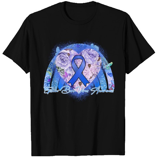 Epstein-Barr Virus Awareness blue ribbon T Shirts