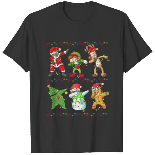 Dabbing Santa Elf Reindeer Dab Xmas PJs Christmas T-shirt