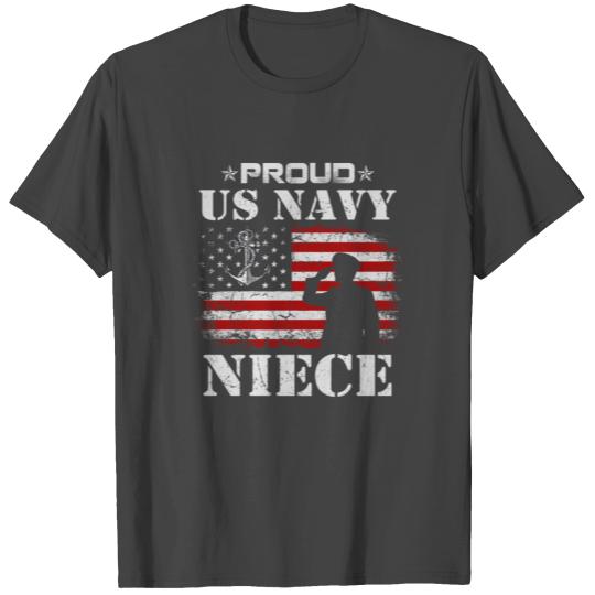 American Flag US Navy Proud Niece T Shirts