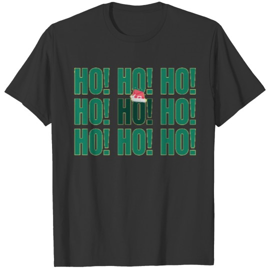 Green Santa Bold Typography Christmas T Shirts