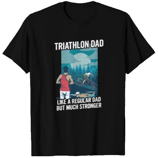 Swim Bike Run Design for a Triathlon Dad T Shirts