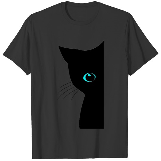 black cat she is shy Cat T-shirt