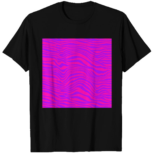 Neon Pink Purple Zebra Pattern T Shirts