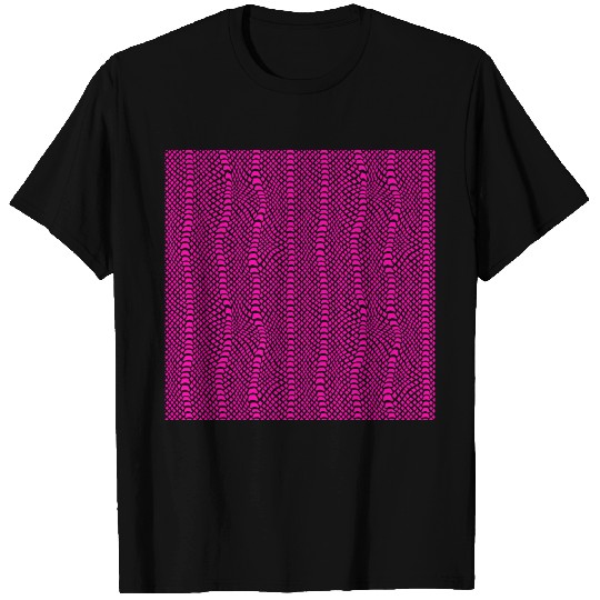 Neon Pink Snake Skin Pattern T Shirts