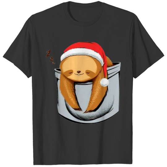 Santa Christmas Sloth - Animal T-shirt
