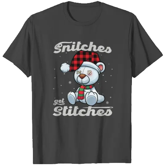 Snitches Get Stitches Funny Xmas Matching Pajamas T Shirts