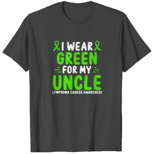 Lymphoma Cancer Awareness Uncle Green Ribbon T Shirts