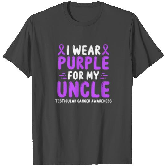 Testicular Cancer Awareness Uncle Purple Ribbon T Shirts