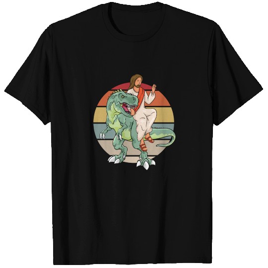 Retro Jesus Trex Cool Dinosaur T Shirts
