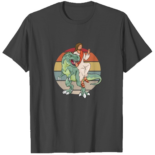 Retro Jesus Trex Cool Dinosaur T Shirts