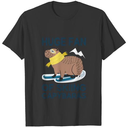 Huge Fan of Skiing Capybaras, funny capybara T Shirts