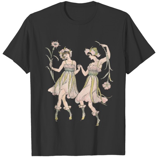 two woman garden dance in flower T-shirt