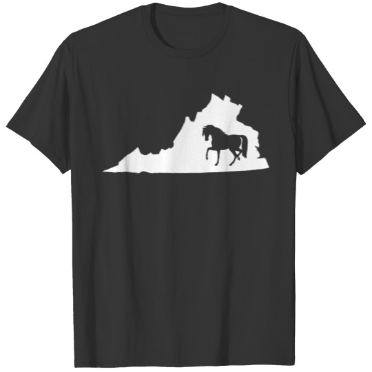 Virginia Horse Map Horseback Riding Equestrian T S T-shirt