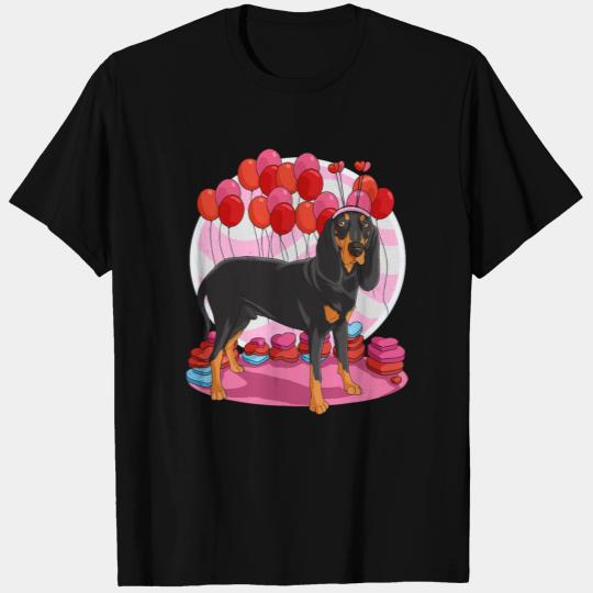 Black And Tan Coonhound Heart Valentine Day Decor T Shirts