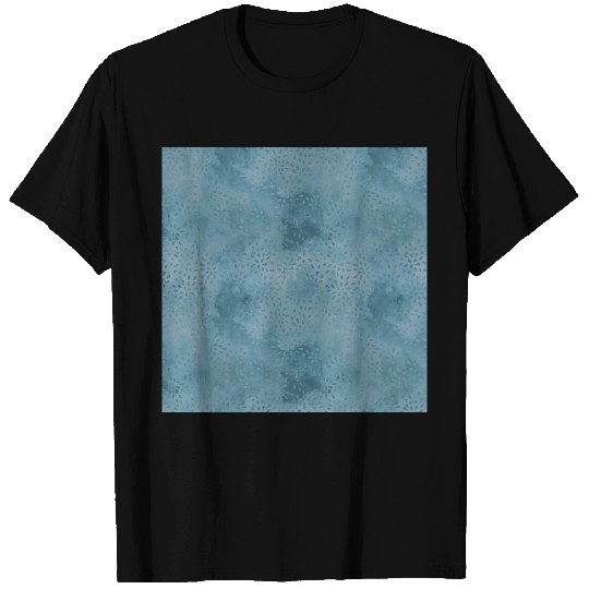 Blue Floral Leaves Batik Pattern T Shirts