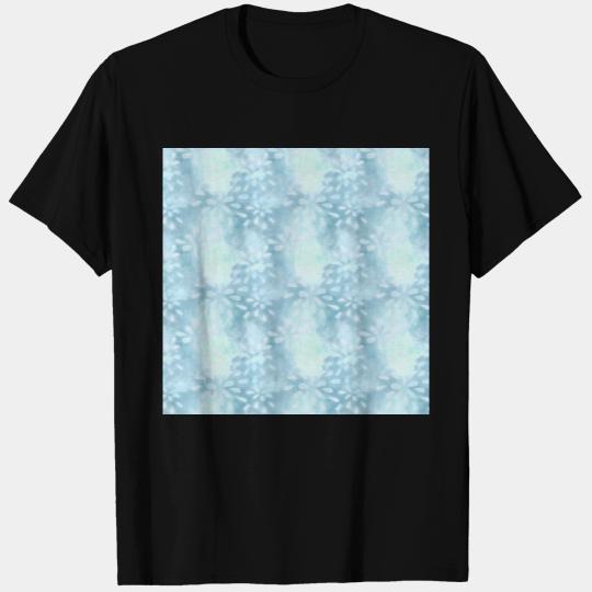 Blue Batik Leaves Pattern T Shirts