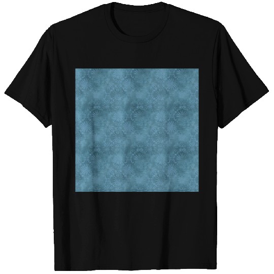 Blue Ornamental Batik Pattern T Shirts