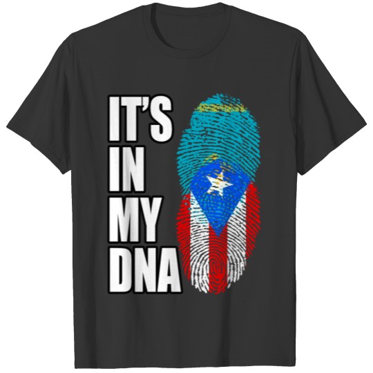 Puerto Rican And Kazakhstani Mix DNA Flag Heritage T-shirt