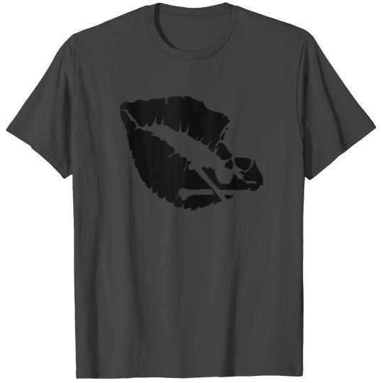 Sexy Pout Lip Lipstick Love Valentine Skull Cross T Shirts