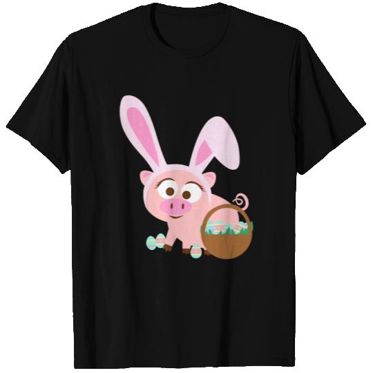 Happy Pig Bunny Ears Easter Eggs for Men Women Kid T Shirts