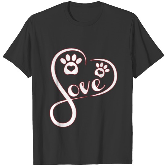 Heart Love Dog - Funny Dog T Shirts