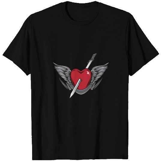 heart with angel wings T Shirts