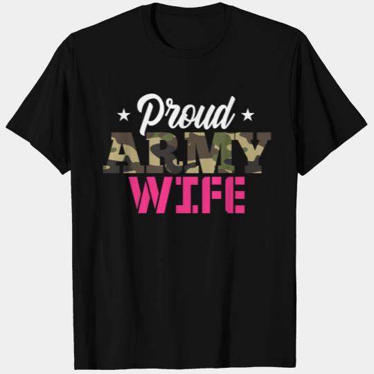 Proud Army Wife Camo Military Spouse T Shirts