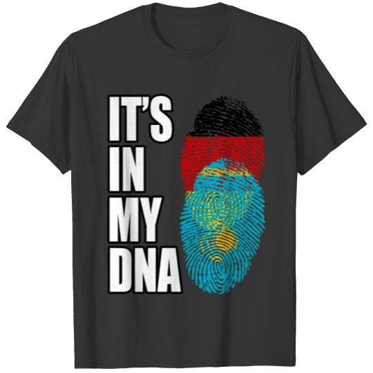 German And Kazakhstani Mix DNA Flag Heritage T-shirt