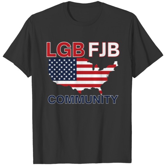 LGB FJB Community USA Map Flag (Red, White & Blue) T-shirt