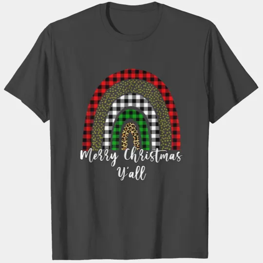 Merry Christmas Y all Buffalo Plaid Leopard T Shirts