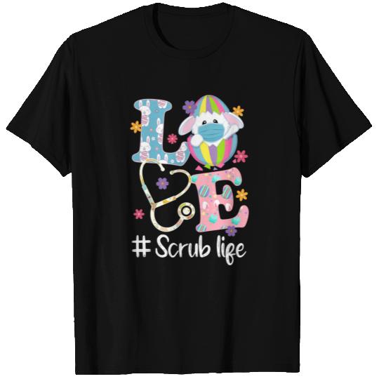 Stethoscope Scrub Life Nurse Bunny Easter Day T Shirts